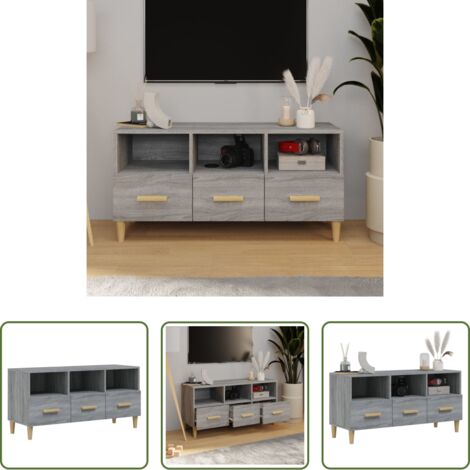 Mueble de TV -  Mueble para TV madera contrachapada gris Sonoma 102x36x50 cm