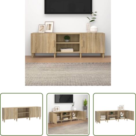 Mueble de TV -  Mueble para TV madera contrachapada roble sonoma 150x30x50 cm