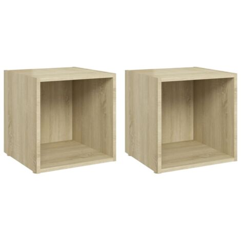 Mueble de TV multimedia Estante de TV Aparador de TV Comedor Sala de estar Dormitorio 2 piezas Roble Sonoma 37 x 35 x 37 cm Madera de ingeniería Marrón 020028615