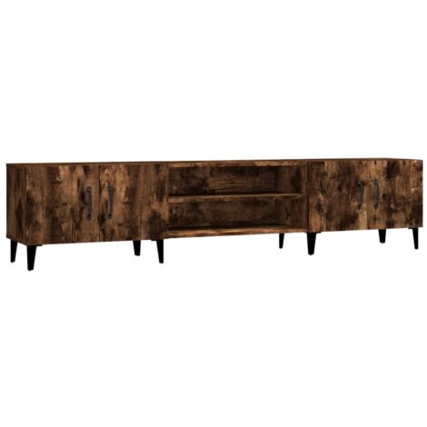 Mueble de TV multimedia Estante de TV Aparador de TV Comedor Salón Dormitorio Roble ahumado 180 x 315 x 40 cm Madera de ingeniería marrón 020027358