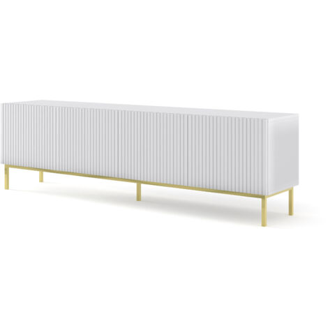 Mueble de TV RAVENNA B 200 cm 4D blanco fresado + marco
