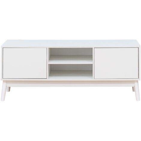 Mueble de TV Rebecca Mobili Bacopa 48x120x39,5 Tablero de partículas Blanco Moderno