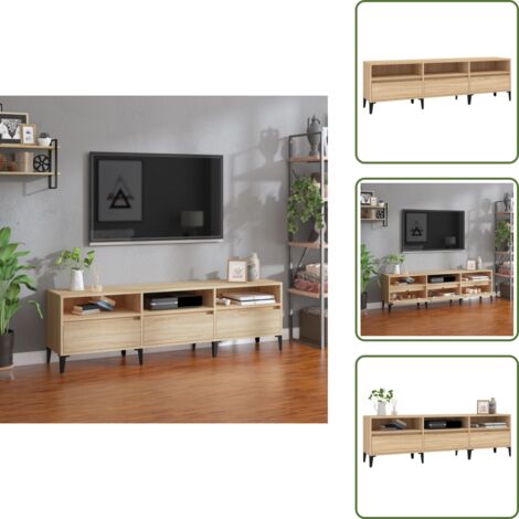 Mueble de TV roble - vidaXL Mueble de TV madera contrachapada roble Sonoma 150x30x44,5 cm - Mueble de TV Sonoma