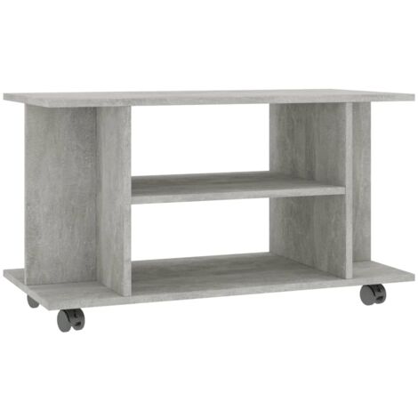 Mueble de TV ruedas madera ingeniería gris hormigón 80x40x45 cm vidaXL