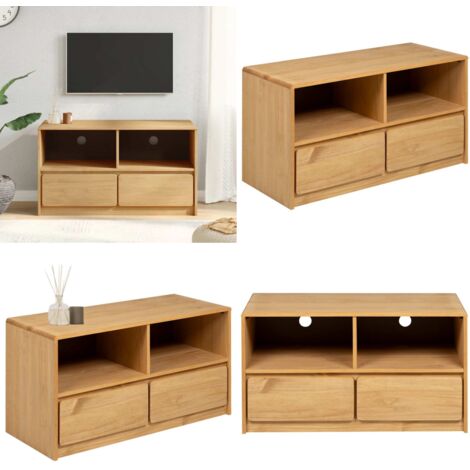 Mueble de TV SAUDA madera maciza pino color roble 99x43x55 cm - Madera maciza - Soporte de TV