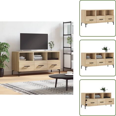 Mueble de TV Sonoma - vidaXL Mueble de TV madera de ingeniería roble Sonoma 102x36x50 cm - Mueble de TV con cajones
