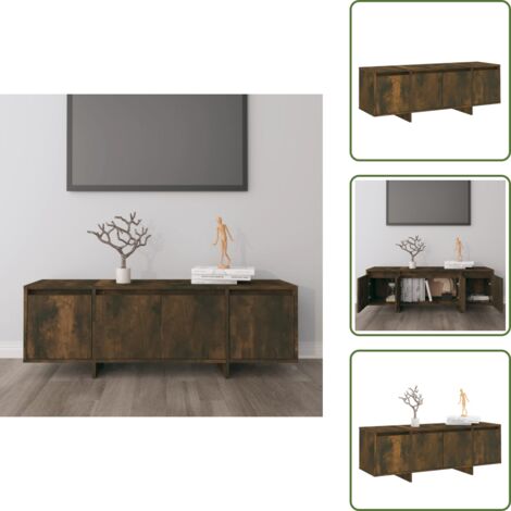 Mueble de TV - vidaXL Mueble de TV madera contrachapada roble ahumado 120x30x40,5 cm - Armario de madera
