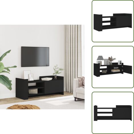 Mueble de TV - vidaXL Mueble para TV madera contrachapada negra 100x35x40 cm - Mueble de sala