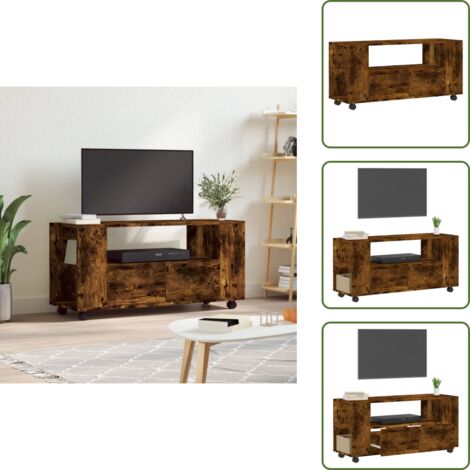 Mueble de TV - vidaXL Mueble para TV madera de ingeniería roble ahumado 102x34,5x43cm - Almacenamiento