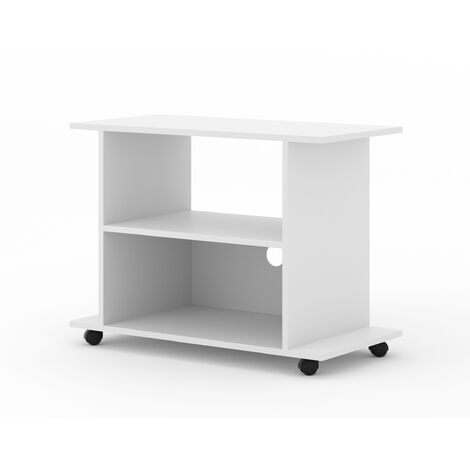 Mueble de TV YOGI 80 cm con ruedas blanco mate