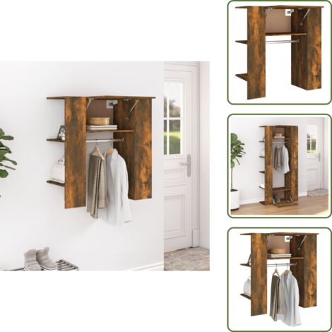 Mueble de vestíbulo - vidaXL Mueble recibidor madera ingeniería roble ahumado 97,5x37x99 cm - Mueble de madera