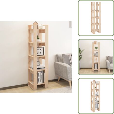 Mueble decorativo - vidaXL Estantería/divisor de espacios madera maciza pino 41x35x160 cm - Estantería para libros
