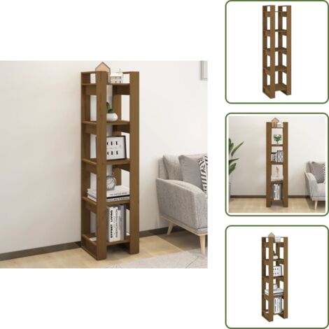 Mueble decorativo - vidaXL Estantería/divisor de espacios madera marrón miel 41x35x160 cm - Estantería marrón miel