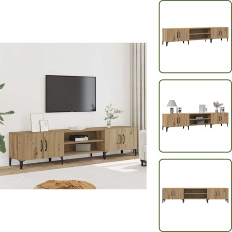 Mueble decorativo - vidaXL Mueble de TV madera de ingeniería roble artisian 180x31,5x40 cm - Soporte de TV