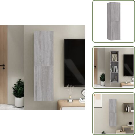 Mueble decorativo - vidaXL Mueble para TV de pared gris Sonoma 30,5x30x110 cm - Armario para TV