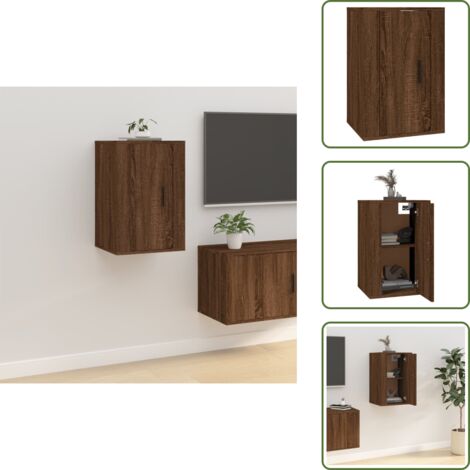 Mueble decorativo - vidaXL Mueble para TV de pared roble marrón 40x34,5x60 cm - Armario para TV