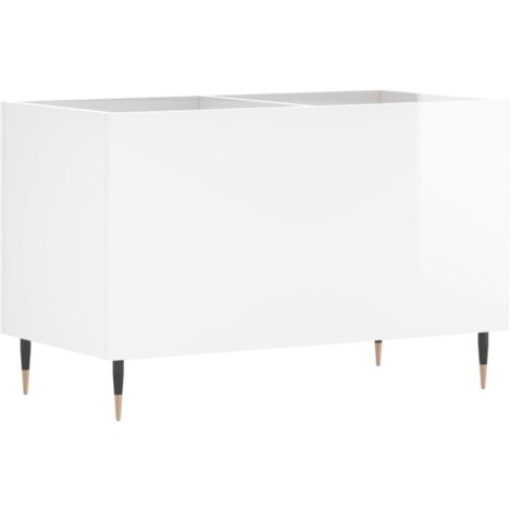 Mueble discos madera contrachapada blanco brillo 74,5x38x48 cm vidaXL