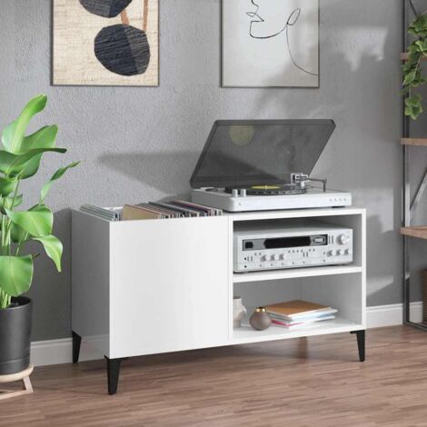 Mueble discos madera contrachapada  brillo 84,5x38x48 cm