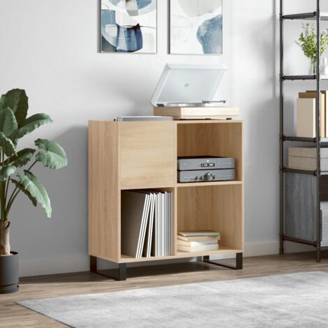 Mueble discos madera contrachapada roble  84,5x38x89 cm