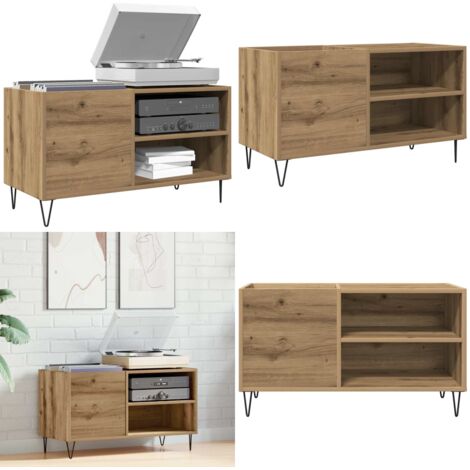Mueble discos madera de ingeniería roble artisan 84,5x38x48 cm - Almacenamiento de vinilos - Mueble de madera