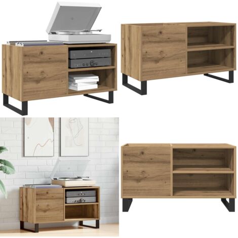 Mueble discos madera de ingeniería roble artisan 84,5x38x48 cm - Almacenamiento de vinilos - Mueble de madera