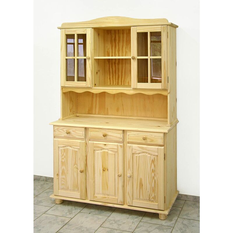 

Alacena 3 Puertas, Sin Barnizar 197x130x42, realizada en Madera Maciza de Pino, Decorala tu Mismo a tu Gusto