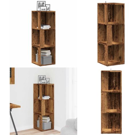 Mueble esquina madera contrachapada madera antigua 33x33x100 cm - Almacenamiento - Madera contrachapada