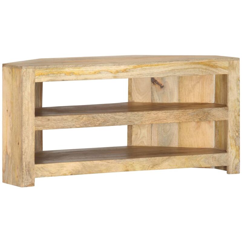 

Mueble esquinero para TV de madera maciza de mango 90x45x45 cm - Marrón - Vidaxl