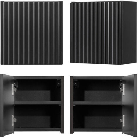 Mueble/estante de baño de pared negro de 30 x 30 x 19 cm 030008896