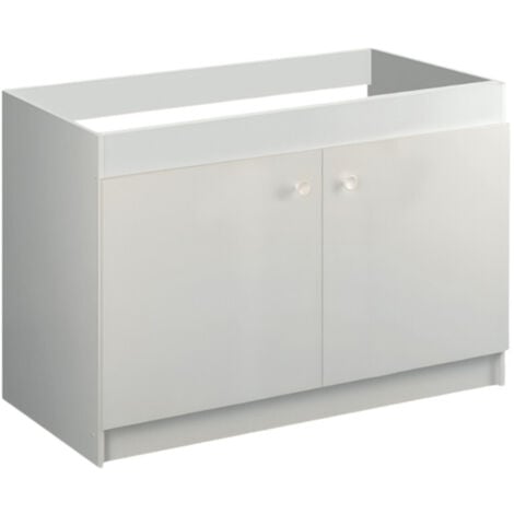Mueble fregadero Liberty Aquarine 120 x 60 cm, 2 puertas, blanco mate, estante, kit de montaje