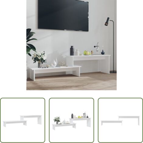 Mueble industrial -  Mueble para TV madera contrachapada blanco 180x30x43 cm