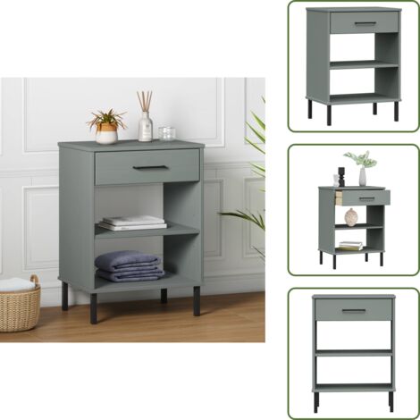 Mueble industrial - vidaXL Armario consola patas de metal madera maciza pino gris OSLO - Armario de pino