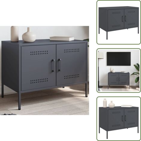 Mueble industrial - vidaXL Mueble de TV acero gris antracita 68x39x50,5 cm - Mueble de salón