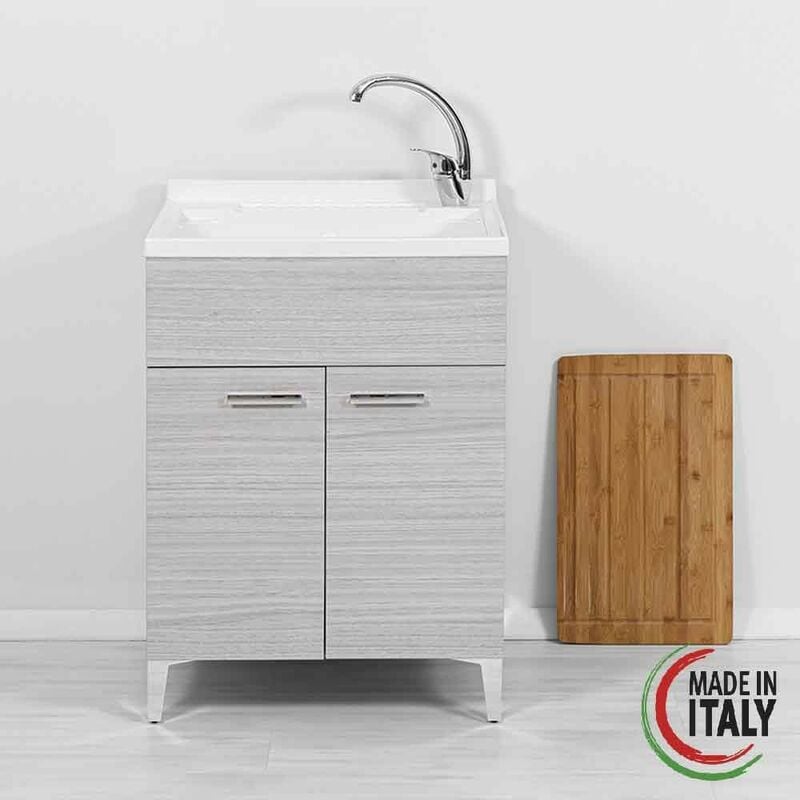

Mueble lavabo gris con dos puertas 60 cm Stella 799097 | Gris - Feridras