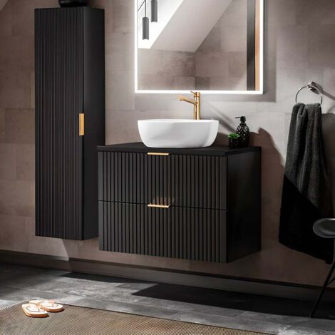 Mueble lavabo individual 80cm Adriel Negro