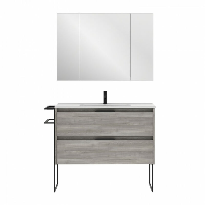 

Mueble de baño Amizuva Keiko 100 dos cajones Gris Arenado