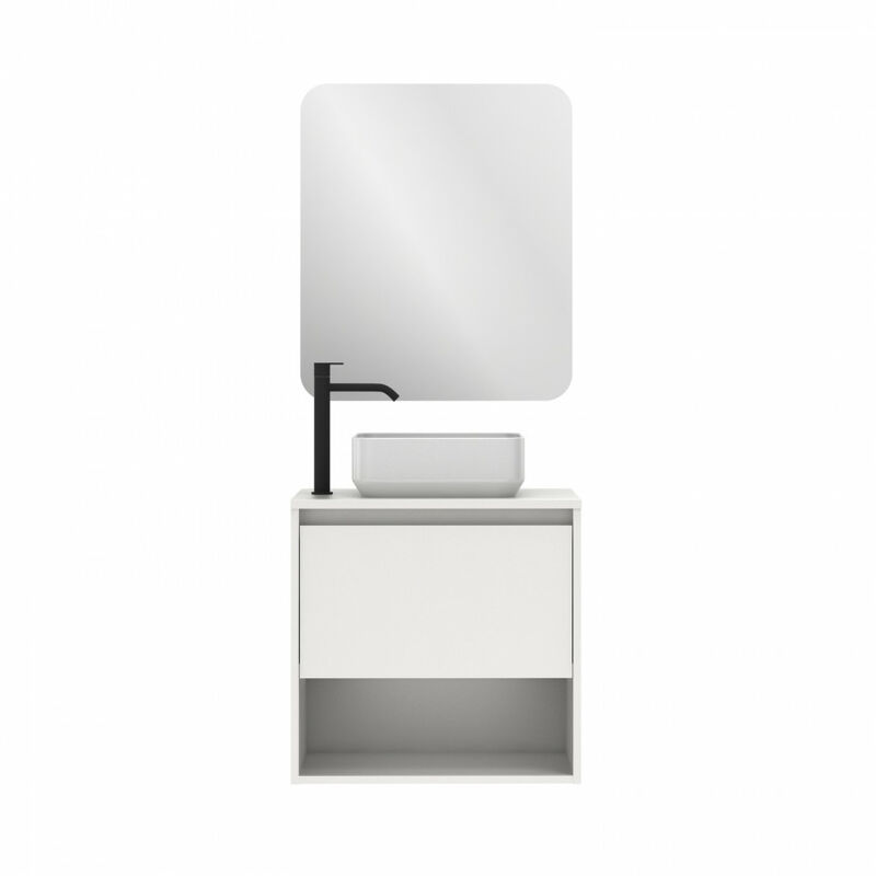 

Mueble de baño Amizuva Niwa 60 un cajón + hueco Blanco Brillo