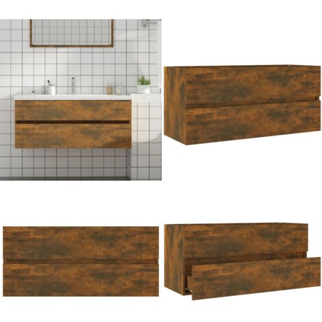 Mueble lavabo madera contrachapada roble ahumado 100x38,5x45 cm - Mueble de baño - Lavabo
