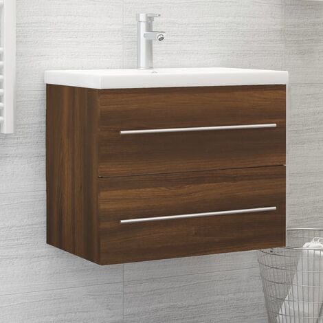 Mueble lavabo madera contrachapada roble marrón 60x38,5x48 cm BHF2456 MaisonChic
