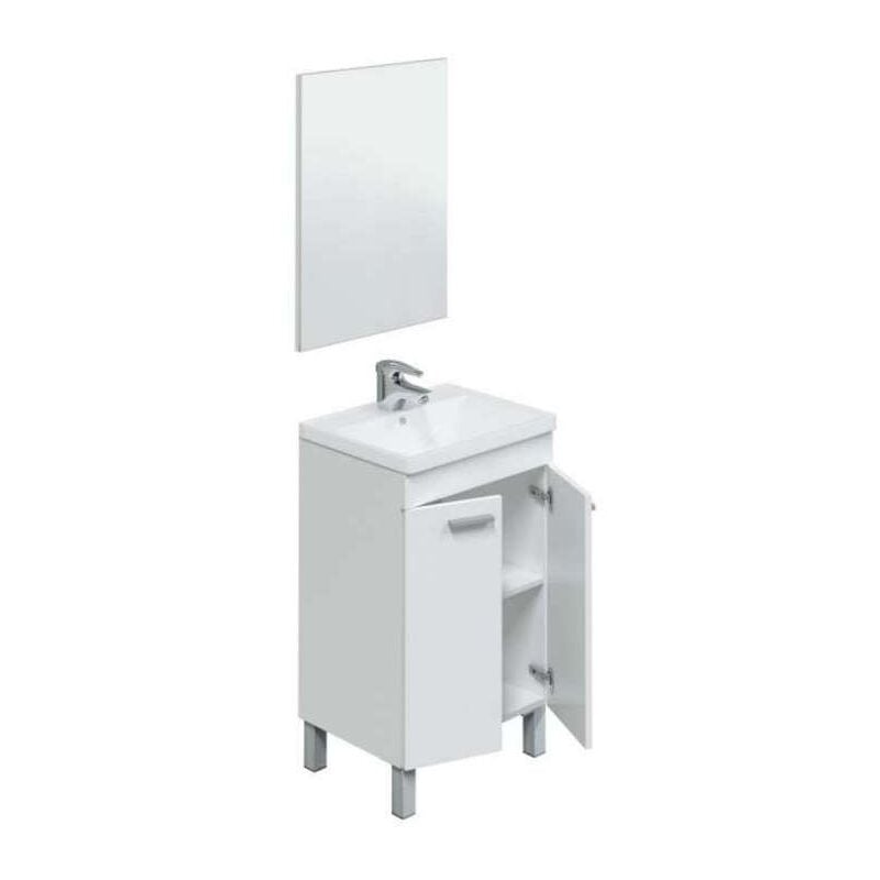 

Mueble lavabo y espejo Konce en acabado blanco 80 cm(alto)50 cm(ancho)30 cm(largo) Color BLANCO