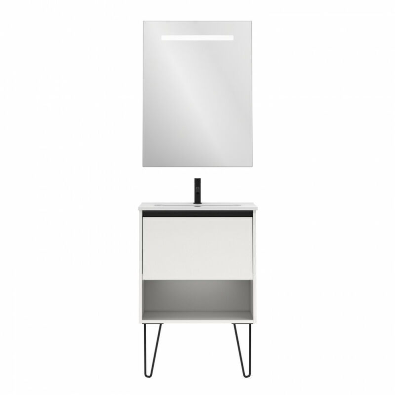 

Mueble de baño Amizuva Yoko 60 un cajón + hueco Blanco Brillo