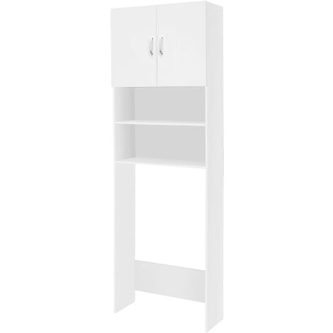 Mueble lavadora armario de baño blanco estantería WC repisa aseo alta lavandería