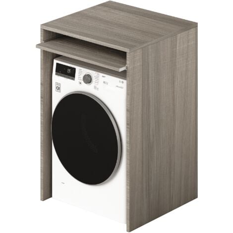 Mueble para lavadora y lavadero reversible de PVC color blanco