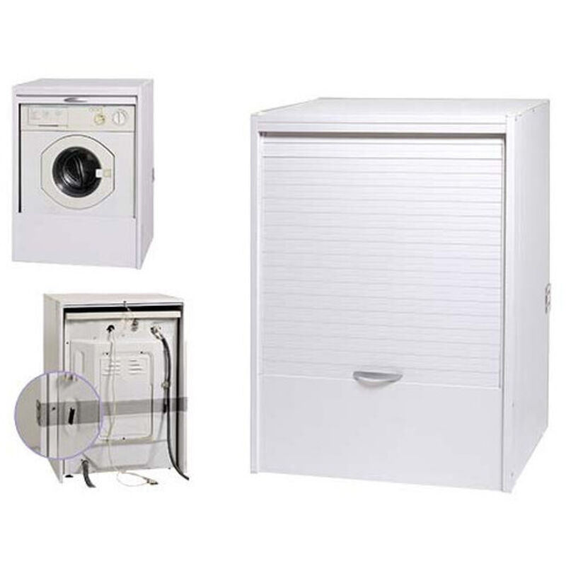 Cubierta móvil para lavadora de puertas enrollables para interiores/exteriores en resina 67x59x91 cm