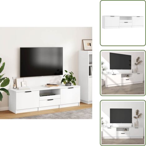 Mueble moderno - vidaXL Mueble de TV blanco 140x35x40 cm madera de ingeniería - Soporte de TV