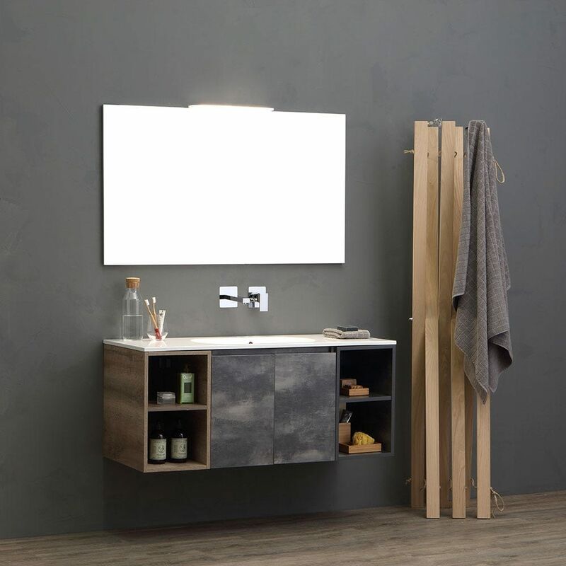 

Mueble Modular De Pared De 120 Cm Con Puertas Y Compartimento Abierto