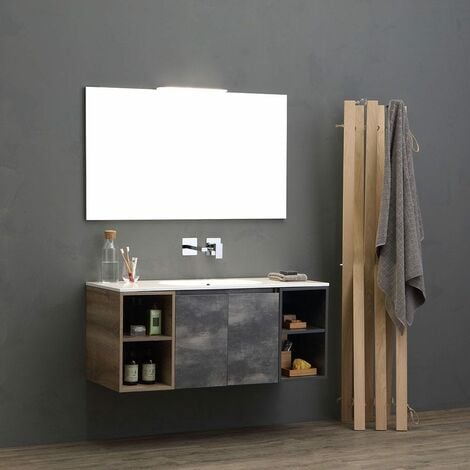 MUEBLE MODULAR DE PARED DE 120 CM CON PUERTAS Y COMPARTIMENTO ABIERTO