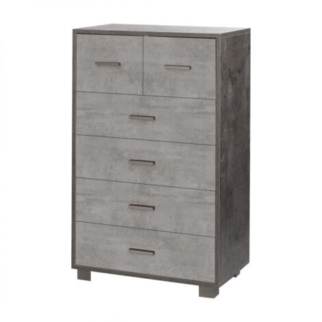 Mueble móvil 4 + 2 cajones 70L x 41P x h112 – Acabado negro mate y cemento – Sarmog