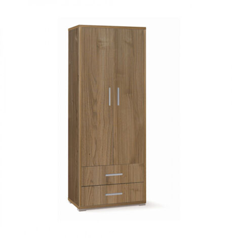 Mueble móvil con 2 puertas y 2 cajones, 71L x 41P x h182 – Acabado en madera nogal – Sarmog