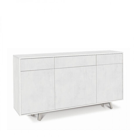 Mueble móvil con 3 puertas y 3 cajones, 164L x 41P x h92 – Acabado Blanco Opaco – Sarmog